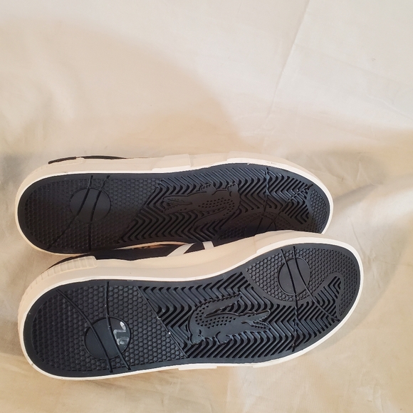 Lacoste Ortholite Men's Size 10.5 Black Canvas Suede Casual Shoes New with Tags - Picture 6 of 6